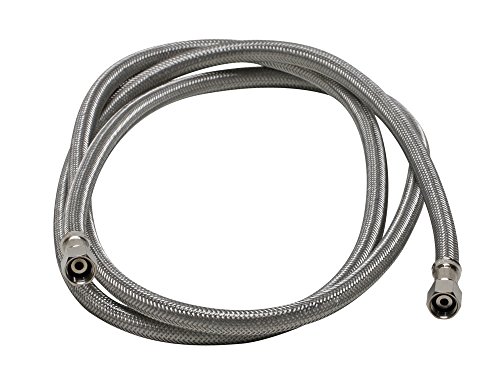 Fluidmaster 12IM84 Ice Maker Connector, Braided Stainless Steel - 1/4 Compression Thread x 1/4 Compression Thread, 7 Ft. (84-Inch) Length