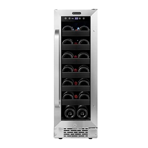 Whynter BWR-208SB Stainless Steel 12 inch Built Undercounter Wine Refrigerator with Reversible Door, Digital Control and Lock, 20-Bottle