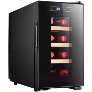 bottle wine cooler fridge with digital touch screen controls & led light,stand,23l