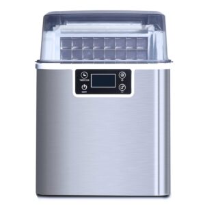 northair countertop ice maker 1 gallon self-cleaning square ice 45lbs daily ice cubes ready in 20 minutes with ice scoop