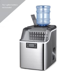 Northair Countertop Ice Maker 1 Gallon Self-Cleaning Square Ice 45lbs Daily Ice Cubes Ready in 20 Minutes with Ice Scoop