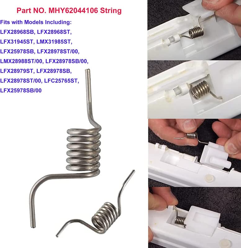 2 PCS MHY62044106 Refrigerator Door Spring Fits for LFX28968SB LFX28968ST LFX31945ST LMX31985ST LFX25978SB LFC25765ST LFX25978SB/00