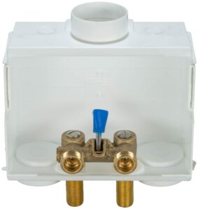 water-tite 85630 du-all dual-drain washing machine outlet box - single-lever valve installed, 1/2" sweat connection, white plastic
