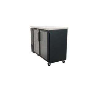 PEAKCOLD 2 Glass Door Commercial Back Bar Cooler; Beer Fridge; Under Counter Refrigerator; 48" W