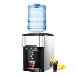water dispenser with ice maker, built-in ice maker with filtration-ice&hot&cold water, water dispenser with ice maker for 3 or 5-gallon bottle