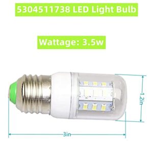 KEI 3418L Refrigerator Light Bulb for Frigidaire Kenmore 5304511738 LED Refrigerator Replacement Light PS12364857 4584444 AP6278388 (110V-240V 3.5W White)-2 Pack