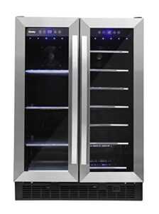 danby dbc052a1bss built in beverage center, french door under counter beverage cooler for chilling wine, beer, pop - in stainless steel - for kitchen, home bar