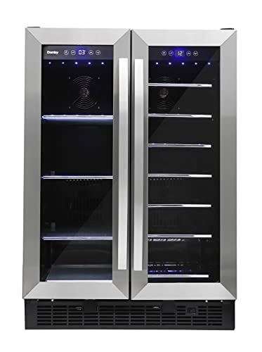 Danby DBC052A1BSS Built In Beverage Center, French Door Under Counter Beverage Cooler For Chilling Wine, Beer, Pop - In Stainless Steel - For Kitchen, Home Bar