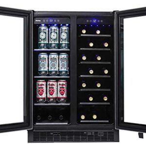 Danby DBC052A1BSS Built In Beverage Center, French Door Under Counter Beverage Cooler For Chilling Wine, Beer, Pop - In Stainless Steel - For Kitchen, Home Bar