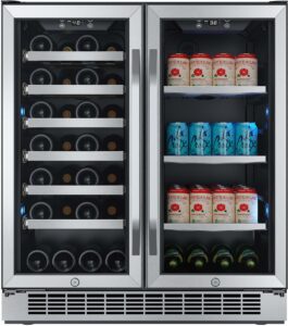 edgestar cwb2886fd 30-inch built-in wine and beverage cooler with french doors