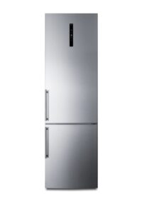 summit appliance ffbf181es2 24" wide bottom freezer refrigerator with stainless steel doors and energy star certified performance, platinum cabinet