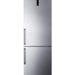 Summit Appliance FFBF181ES2 24" Wide Bottom Freezer Refrigerator with Stainless Steel Doors and Energy Star Certified Performance, Platinum Cabinet