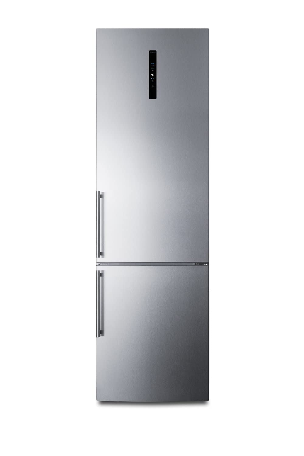 Summit Appliance FFBF181ES2 24" Wide Bottom Freezer Refrigerator with Stainless Steel Doors and Energy Star Certified Performance, Platinum Cabinet