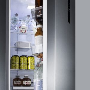 Summit Appliance FFBF181ES2 24" Wide Bottom Freezer Refrigerator with Stainless Steel Doors and Energy Star Certified Performance, Platinum Cabinet