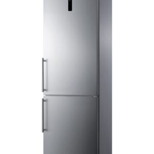 Summit Appliance FFBF181ES2 24" Wide Bottom Freezer Refrigerator with Stainless Steel Doors and Energy Star Certified Performance, Platinum Cabinet