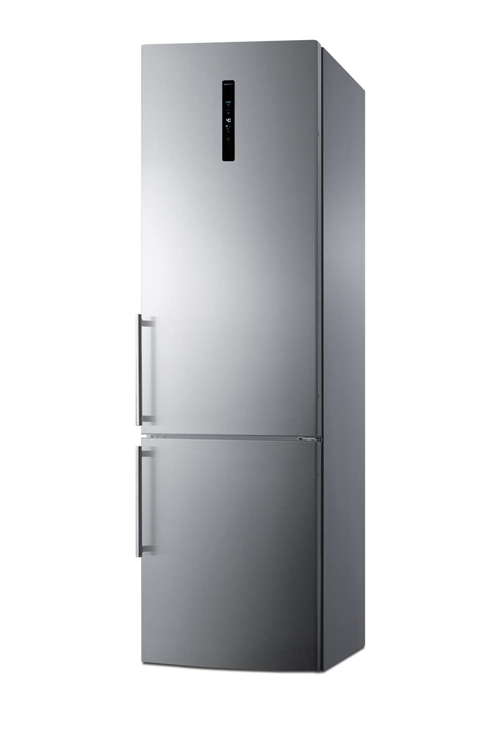 Summit Appliance FFBF181ES2 24" Wide Bottom Freezer Refrigerator with Stainless Steel Doors and Energy Star Certified Performance, Platinum Cabinet