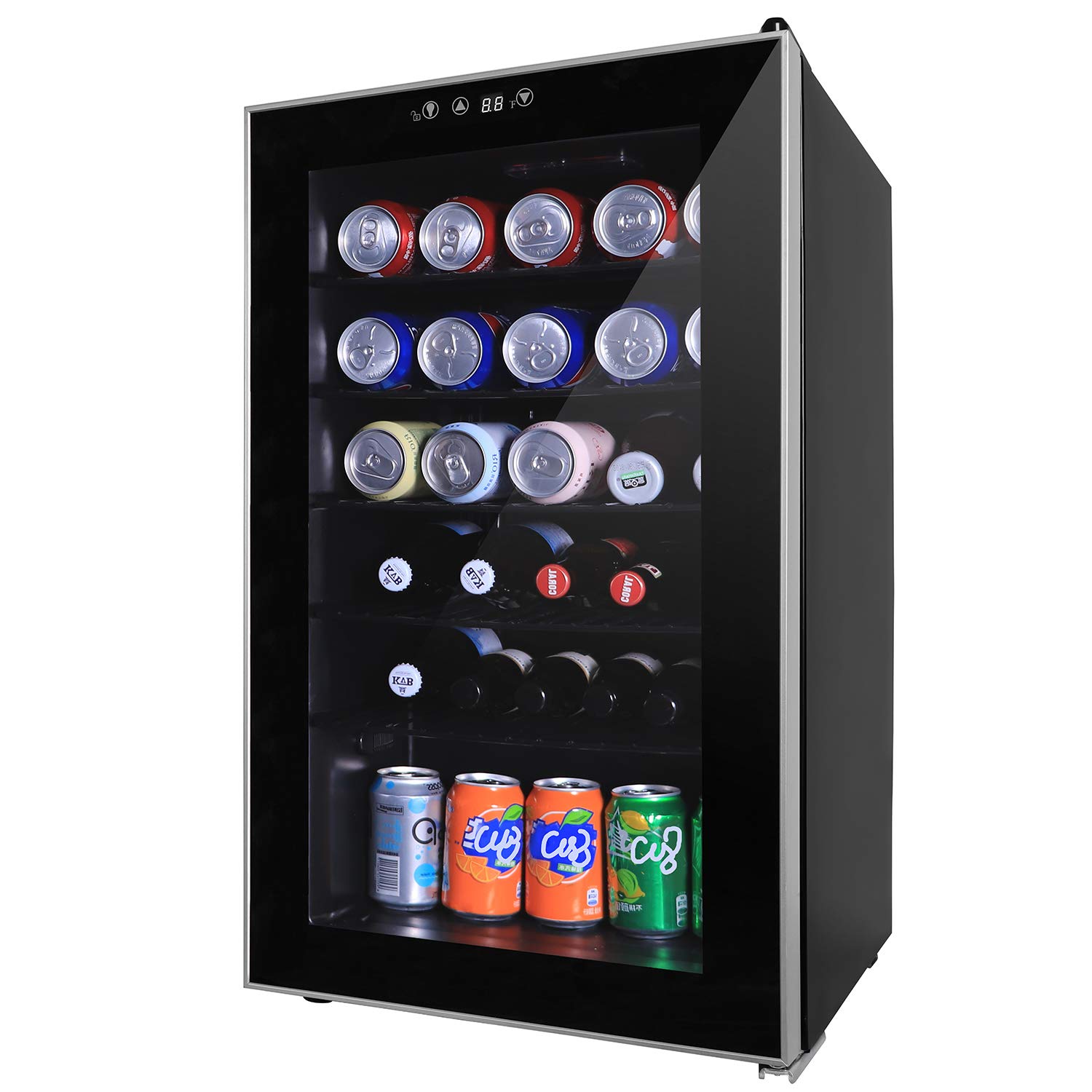 Northair Beverage Cooler and Fridge With Glass Door, 60 Can Beverage Mini Fridge, Adjustable Shelves Dispenser Countertop Refrigerator Cellars, Perfect for Soda Beer or Small Drink