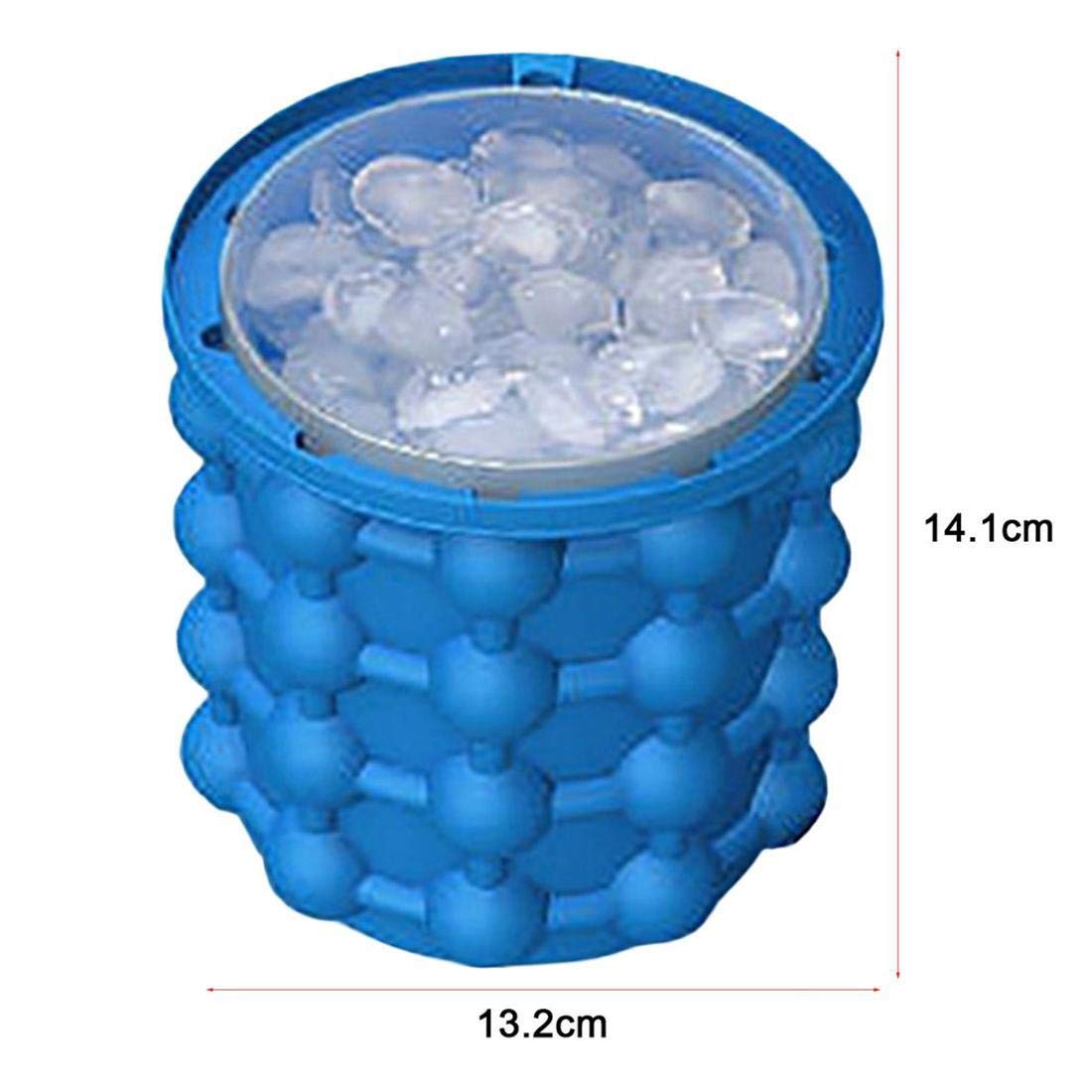 Candora Ice Cubes Maker Genie Space Saving Dual Chambers Silicone Ice Cubes Maker Mold