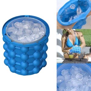 Candora Ice Cubes Maker Genie Space Saving Dual Chambers Silicone Ice Cubes Maker Mold