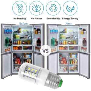 Yooank 𝙐𝙥𝙜𝙧𝙖𝙙𝙚𝙙 𝗞𝗘𝗜 𝗗𝟯𝟰𝗟 𝗥𝗲𝗳𝗿𝗶𝗴𝗲𝗿𝗮𝘁𝗼𝗿 𝗕𝘂𝗹𝗯 Replacement for Electrolux Frigidaire Refrigerator LED Light Bulb 5304511738 AP6278388 (85V-265V White Light) - 2 Pack