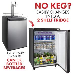 Kegco 3PK209SS-2 Keg Dispenser, 2 Tap, Stainless Steel