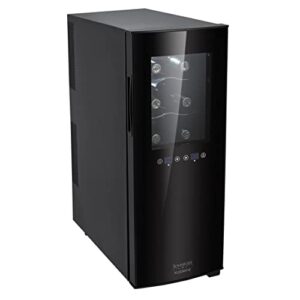 koblenz 12-bottle free standing dual zone fridge and chiller wine cooler, black