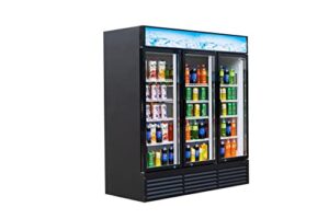fricool commercial 3 glass door merchandiser refrigerator-upright beverage cooler with led lighting