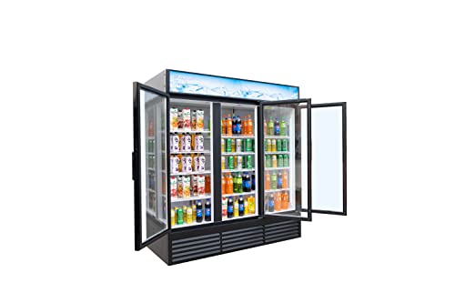 FRICOOL Commercial 3 Glass Door Merchandiser Refrigerator-Upright Beverage Cooler with LED Lighting