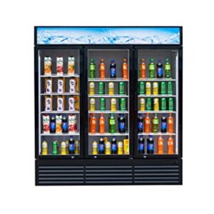 FRICOOL Commercial 3 Glass Door Merchandiser Refrigerator-Upright Beverage Cooler with LED Lighting