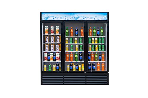 FRICOOL Commercial 3 Glass Door Merchandiser Refrigerator-Upright Beverage Cooler with LED Lighting