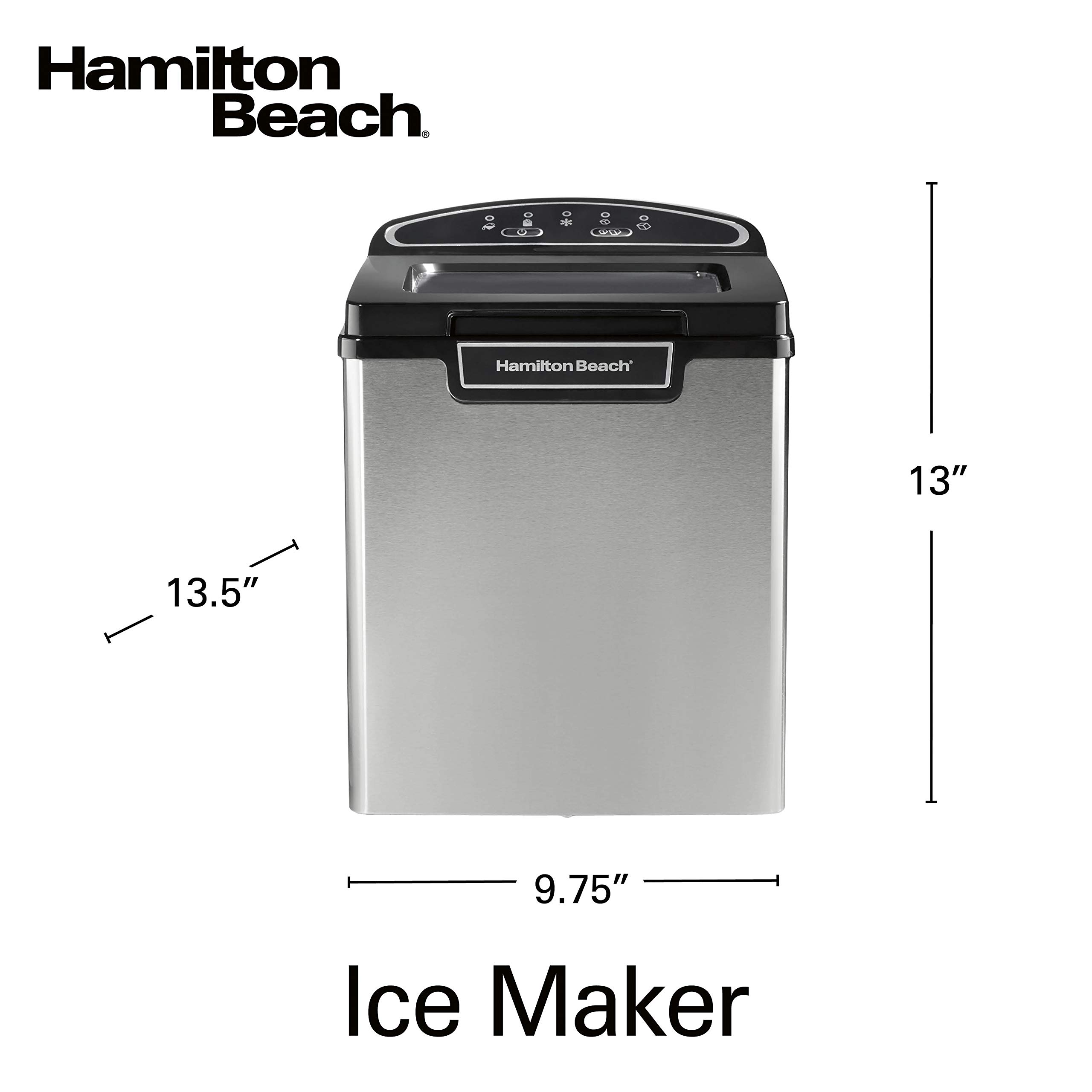 Hamilton Beach Countertop Nugget Ice Maker Machine, Compact & Portable Design, Makes 28 Pounds Per Day, Stainless Steel (86150)