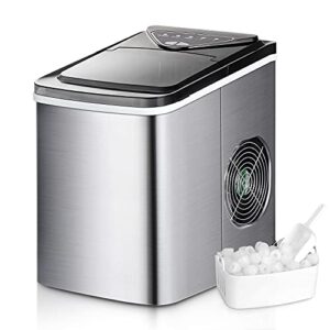 watoor portable ice maker machine for countertop, 26 lbs bullet ice cube in 24h, 9 ice cubes ready in 6-9 minutes,2.2l ice maker machine with ice scoop and basket silver