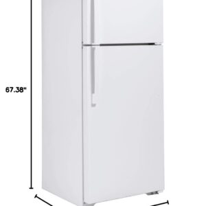 GE GTE18GTNRWW 28" Energy Star Qualified Top Freezer Refrigerator with 17.52 cu. ft. Capacity LED Lighting Adjustable Glass Shelves and Upfront Temperature Controls in White