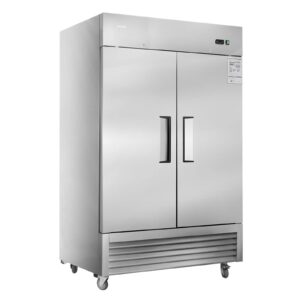 jinsong 54" commercial refrigerator, 49 cu.ft with 2 solid door stainless steel reach-in refrigerator for restaurant, bar, shop, residential