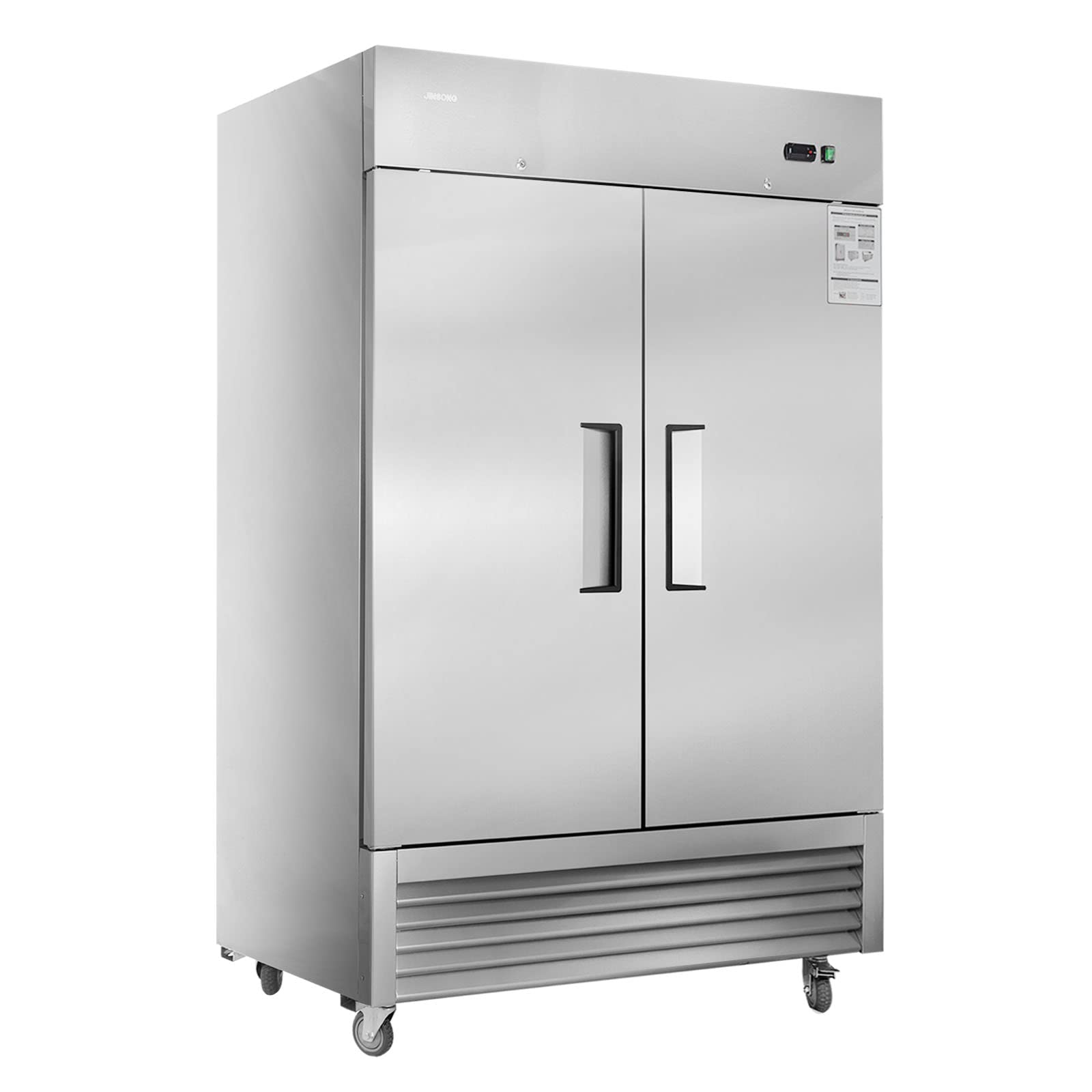 JINSONG 54" Commercial Refrigerator, 49 cu.ft with 2 Solid Door Stainless Steel Reach-in Refrigerator for Restaurant, Bar, Shop, Residential