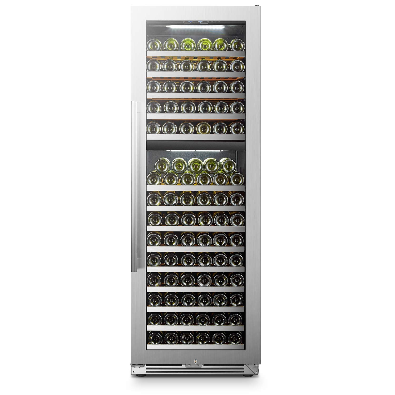 LANBOPRO Stainless Steel Dual Zone Wine Cooler 153 Bottles Capacity