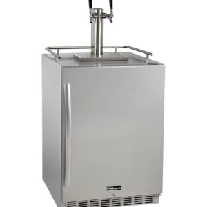 Kegco Kegerator 24" Wide Dual Tap Stainless Steel Undercounter Beer Dispenser HK38SSU-2