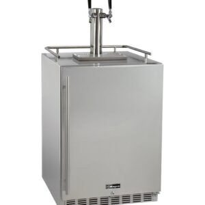 Kegco Kegerator 24" Wide Dual Tap Stainless Steel Undercounter Beer Dispenser HK38SSU-2