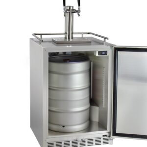 Kegco Kegerator 24" Wide Dual Tap Stainless Steel Undercounter Beer Dispenser HK38SSU-2