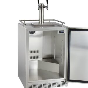 Kegco Kegerator 24" Wide Dual Tap Stainless Steel Undercounter Beer Dispenser HK38SSU-2