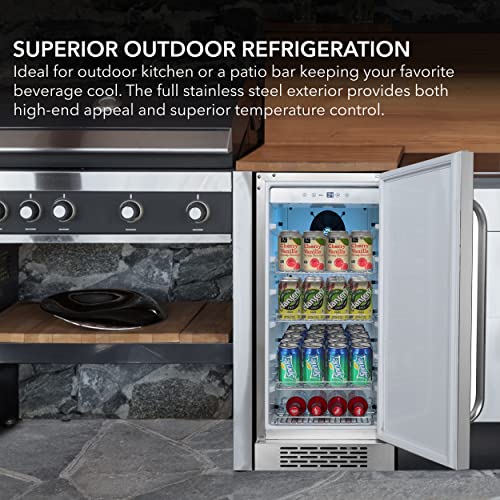 Whynter BOR-326FS 3.0 cu. ft. Indoor/Outdoor Beverage Refrigerators, One Size, Stainless Steel/Black, 15" wide