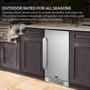 Whynter BOR-326FS 3.0 cu. ft. Indoor/Outdoor Beverage Refrigerators, One Size, Stainless Steel/Black, 15" wide