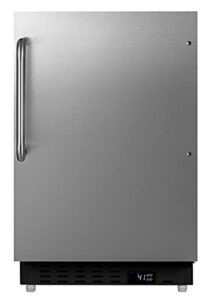 summit appliance alr47bcss 20" wide built-in all-refrigerator, ada compliant, 3.53 cu.ft capacity, temperature & open door alarms, automatic defrost, stainless steel cabinet, interior light