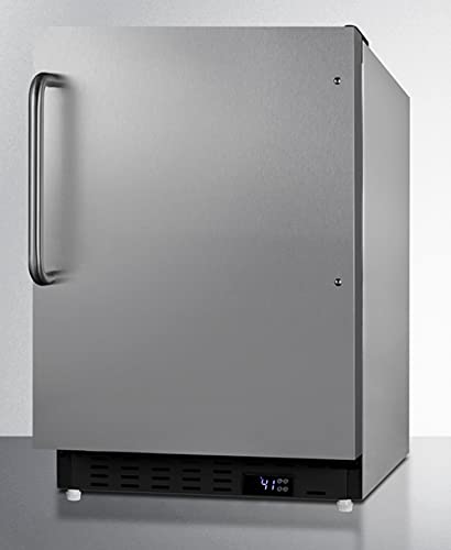 Summit Appliance ALR47BCSS 20" Wide Built-In All-Refrigerator, ADA Compliant, 3.53 cu.ft Capacity, Temperature & Open Door Alarms, Automatic Defrost, Stainless Steel Cabinet, Interior Light