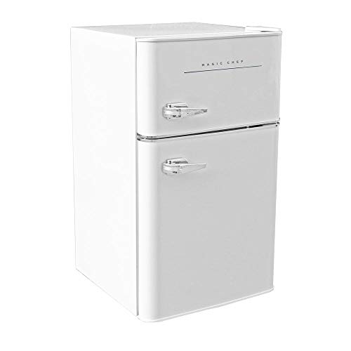 Magic Chef Retro Mini Refrigerator 3.2 cu. ft. 2-Door Fridge in White