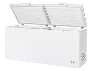 duura dcf30 chest sub zero commercial freezer with split top double locking lids, indoor or outdoor ready for garage, basement, restaurant, cafe, cu. ft, white, 30 cu.ft
