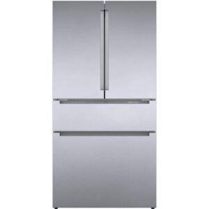 bosch b36cl80ens 36" 800 series french door refrigerator with 20.5 cu. ft. capacity, farmfresh system, vitafreshpro, led lighting and multiairflow in stainless steel