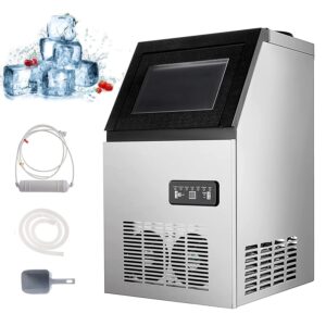 hihone commercial ice maker, 110v free standing 132lbs/24h under counter ice cube maker with 22lbs storage capacity for indoor/outdoor kitchen bar coffee shop restaurants