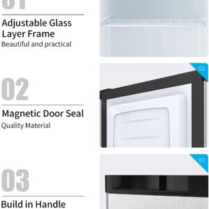 Upright Freezer Compact, Single Door, Reversible Stainless Steel Door, Adjustable Removable (Silver, 1.1 Cu. Ft.) sliver (1022003800)