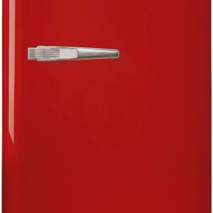 Smeg FAB5URRD3 16" 50's Retro Style Series Compact Cooler with 1.5 cu. ft. Capacity Automatic Defrost LED Interior Lighting and Adjustable Shelves Red, Right Hand Hinge
